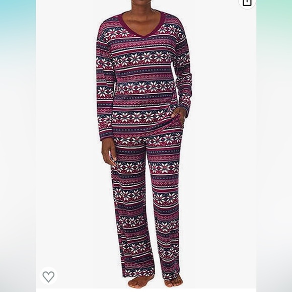 Brand new Nautica navy & burgundy 2 piece pajama set!! - Picture 2 of 9